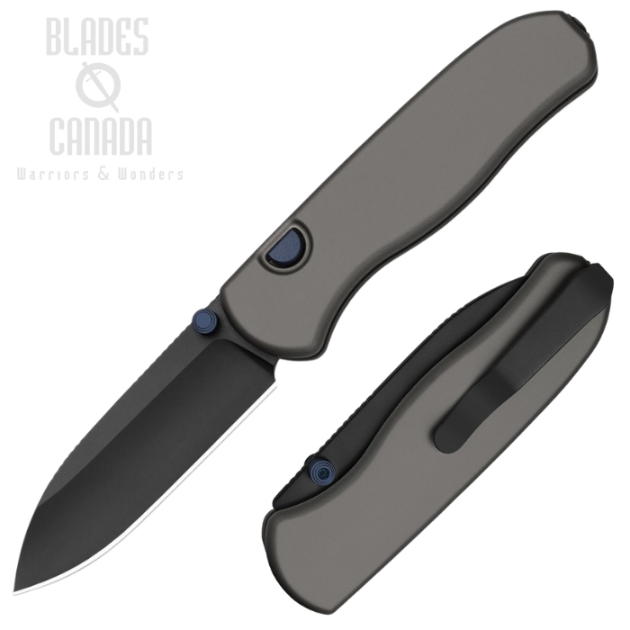 (image for) Kizer Drop Bear Zero Button Lock Folding Knife, Elmax Black, Aluminum Dark Grey, 3619BDA1