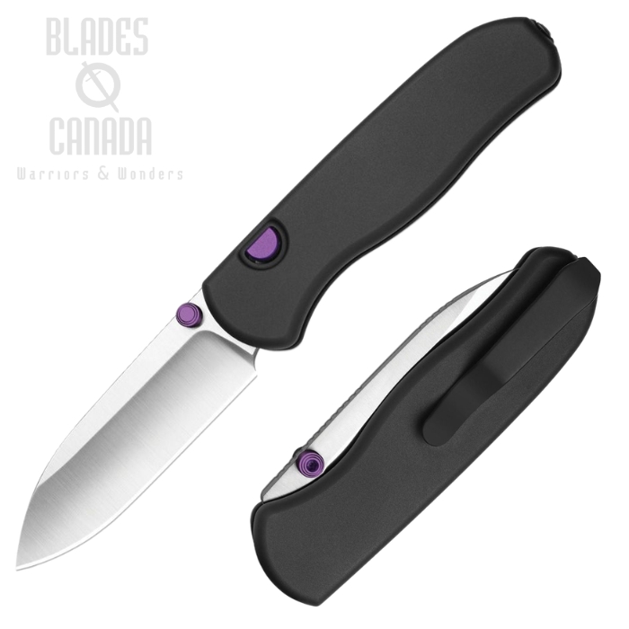 (image for) Kizer Drop Bear Zero Button Lock Folding Knife, Elmax Satin, Aluminum Black, 3619BDA3