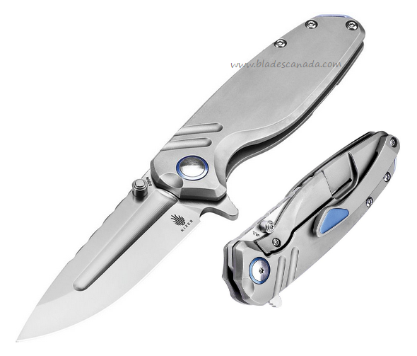Kizer Ti'an Flipper Framelock Knife, S35VN Satin, Titanium Grey, 3624A1