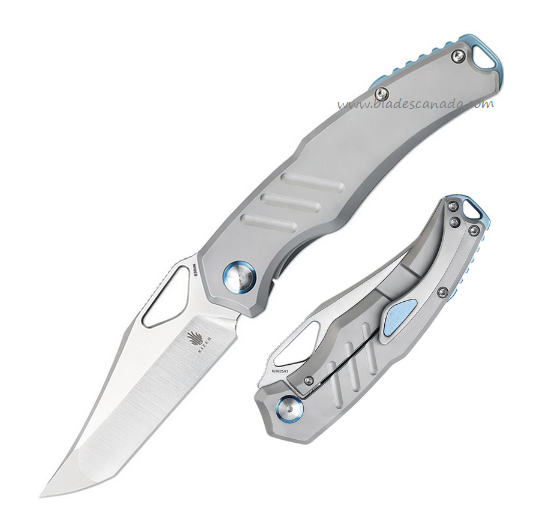 Kizer Torngat Framelock Folding Knife, S35VN Satin Tanto, Titanium Grey, 3625A1