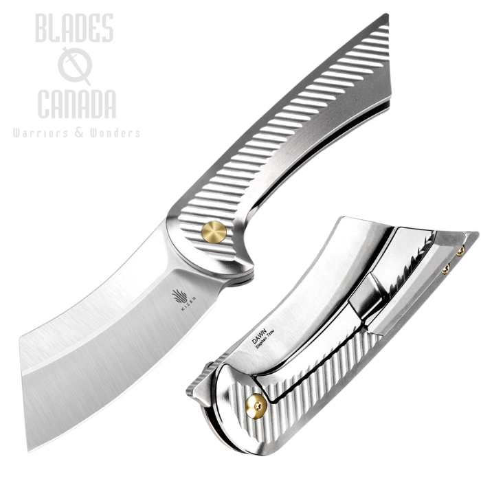 (image for) Kizer Dawn Flipper Framelock Knife, S35VN Satin, Titanium Magnetic Polish, 3673A2