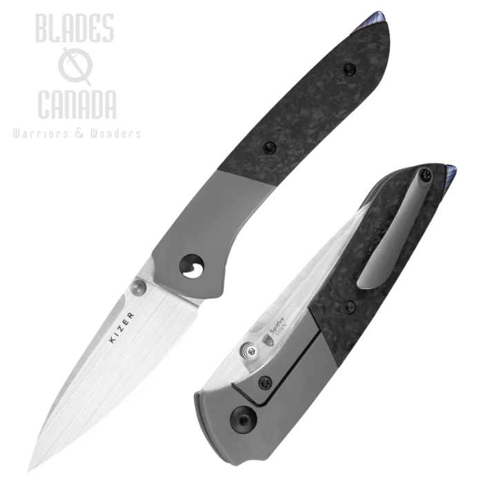 Kizer Spitfire Framelock Folding Knife, S35VN Satin, Titanium/Carbon Fiber, 3690A1 Kizer Spitfire Framelock Folding Knife, S35VN Satin, Titanium/Carbon Fiber, 3690A1