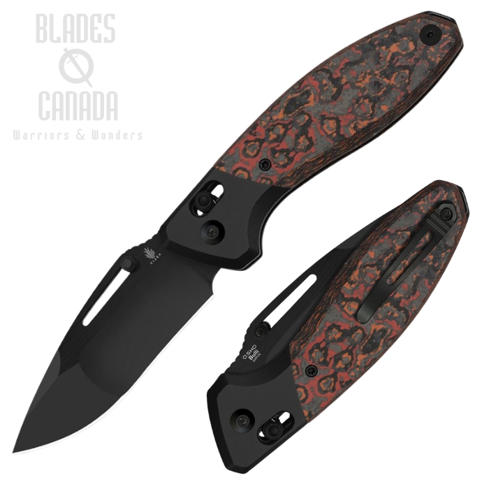 (image for) Kizer Bulli Clutch Lock Folding Knife, S45VN Black, Carbon Fiber Mars Valley, 3695A3