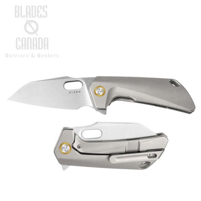 (image for) Kizer Takahe Flipper Framelock Knife, S35VN SW, Titanium SW, 3701A1