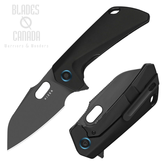 (image for) Kizer Takahe Flipper Framelock Knife, S35VN Black, Titanium Black, 3701A2