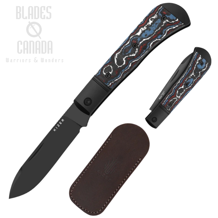 (image for) Kizer Trestle D Slipjoint Folding Knife, S90V Black, Aluminum/Fat Carbon, KI3760A1