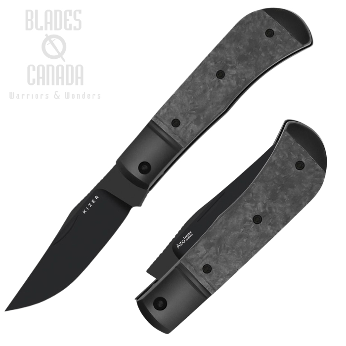 (image for) Kizer Trestle Slipjoint Folding Knife, S45VN Black, Titnaium Black/Carbon Fiber, 3761A1