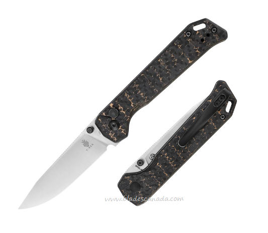 Kizer Begleiter 2 Button Lock Folding Knife, 20CV, Fatcarbon, 4458.2BA4