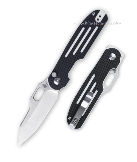 Kizer Cormorant Flipper Button Lock Folding Knife, S35VN Satin, G10 Black/White, 4562A2