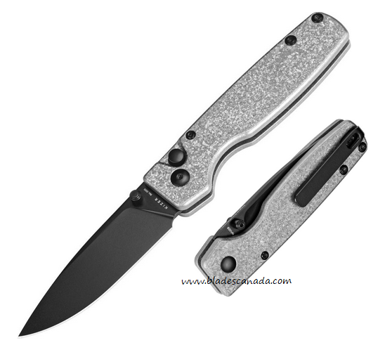 Kizer Original XL Button Lock Folding Knife, S35VN Black, Titanium Gray, 4605A2