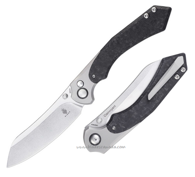 Kizer Clairvoyant Button Lock Folding Knife, S35VN SW, Carbon Fiber, KI4626A1