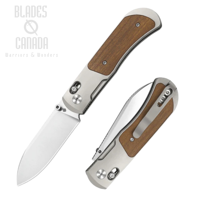 (image for) Kizer Tycho Clutch Lock Folding Knife, S45VN Satin, Titanium/Wood, 4761A1