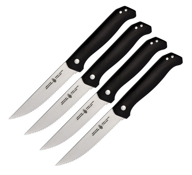 Kizer Begleiter Steak Knife Set of 4, 1.4116 Satin, G10 Black, KIBE0505G1