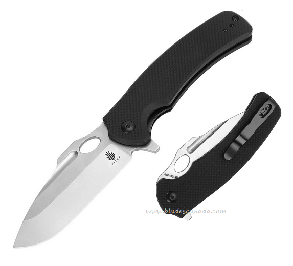 Kizer Submarine Flipper Folding Knife, Satin Blade, G10 Black, KIL3005A1