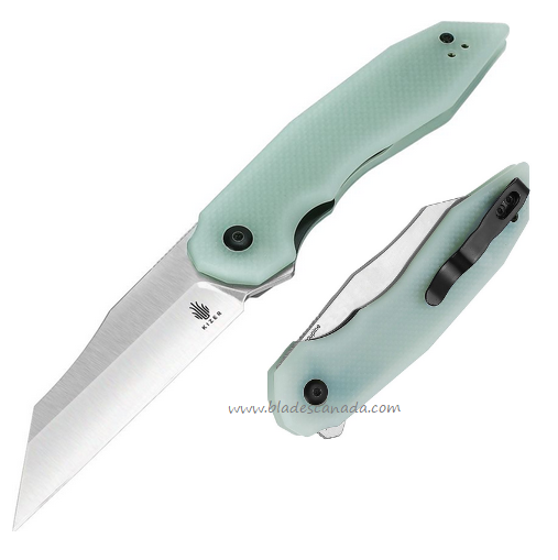 Kizer Porcupine Folding Knife, Satin Blade, G10 Jade, KIL3008A1
