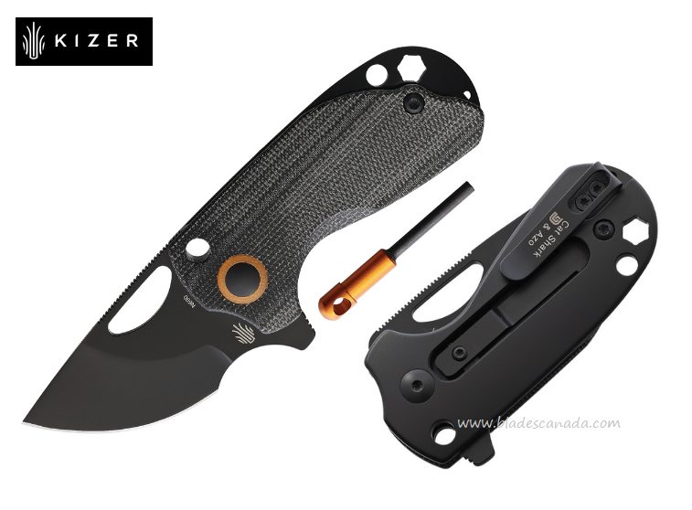 Kizer Catshark Slipjoint Folding Knife, N690 Black, Micarta Black, V2561N2