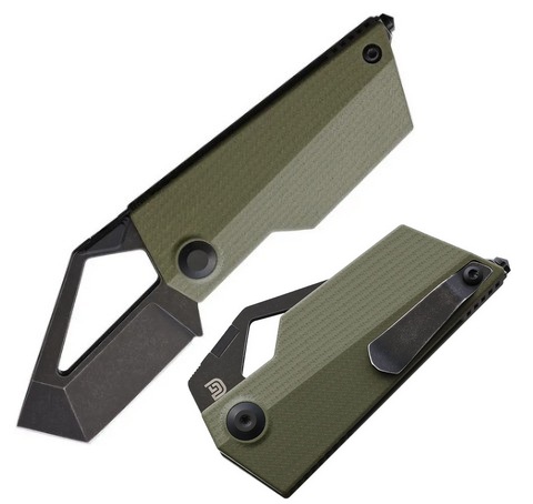 Kizer Vanguard Cyber Folding Knife, M390, G10 OD Green, V2563A1