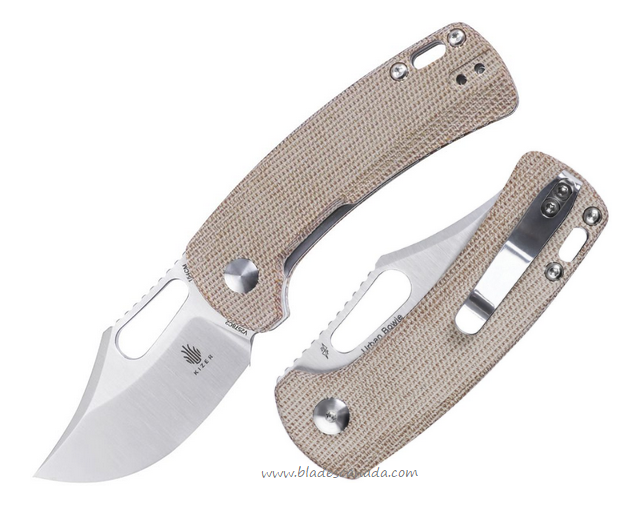 Kizer Urban Bowie Folding Knife, 154CM Satin, Micarta Brown, V2578C2 Kizer Urban Bowie Folding Knife, 154CM Satin, Micarta Brown, V2578C2