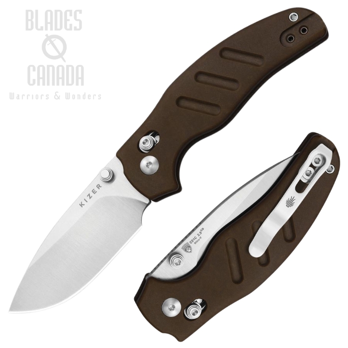 (image for) Kizer C01C 209 Clutch Lock Folding Knife, Nitro-V Satin, Micarta Brown UltreX, V3488.29CDA1