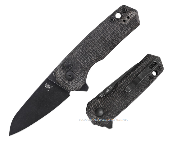 Kizer Lieb M Button Lock Flipper Folding Knife, 154CM Black, Micarta Black, V3541C2