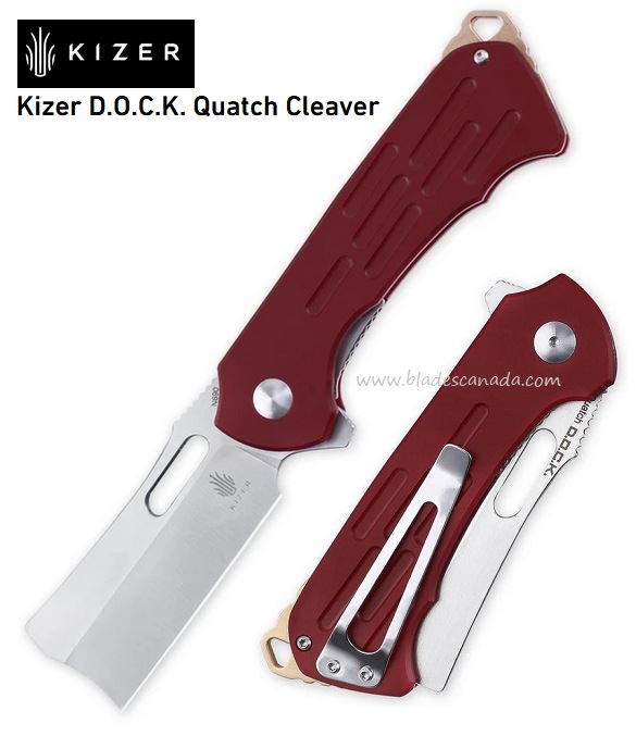 Kizer D.O.C.K. Quatch Cleaver Flipper Folding Knife, N690, V3574N2 - Click Image to Close