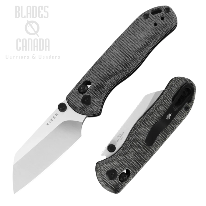 Kizer Drop Bear 2 Clutch Lock Folding Knife, Nitro-V Satin, Micarta Black, V36192KS1