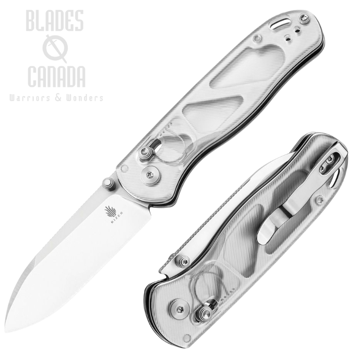 Kizer Drop Bear Clutch Lock Folding Knife, Nitro-V Satin, Acrylic Clear, V3619A1 (image for) Kizer Drop Bear Clutch Lock Folding Knife, Nitro-V Satin, Acrylic Clear, V3619A1