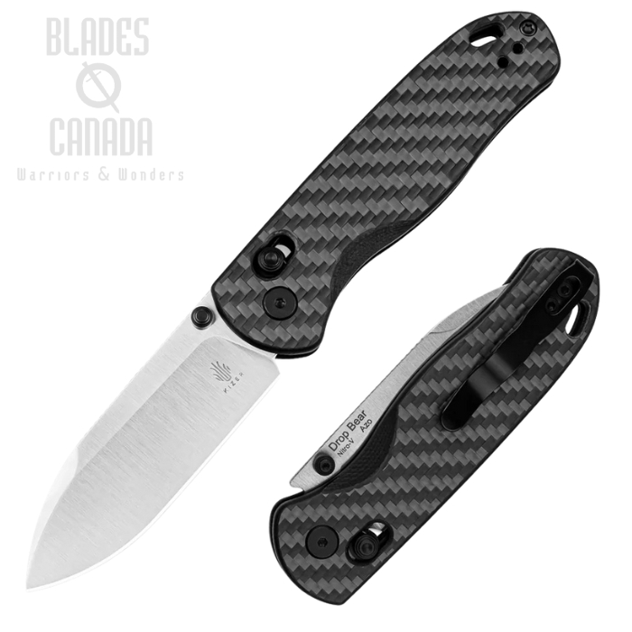 Kizer Drop Bear Crossbar Lock Folding Knife, Nitro-V, Carbon Fiber, KIV3619A3