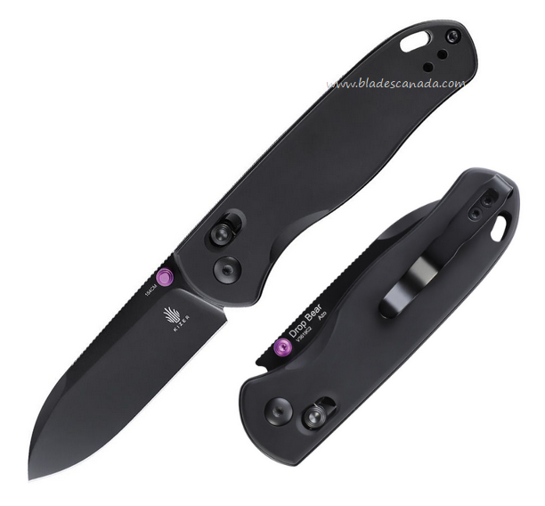Kizer Drop Bear Axis-Lock Folding Knife, 154CM Black, Aluminum Black, KIV3619C2