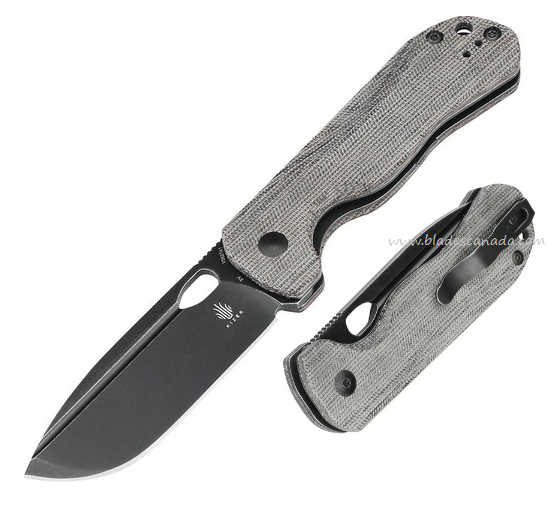 Kizer Bugai Folding Knife, CPM 3V Black SW, Micarta Black, V3627A1