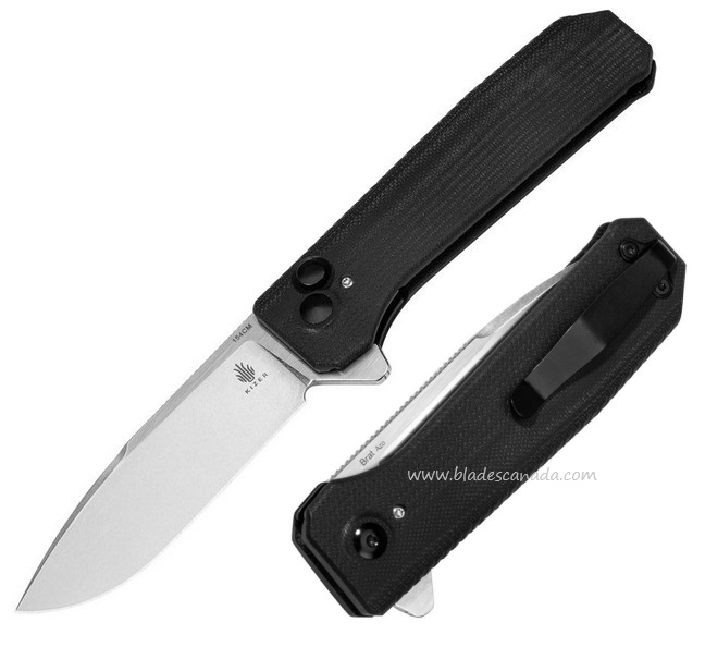 Kizer Brat Button Lock Flipper Folding Knife, 154CM, G10, KIV3630C1