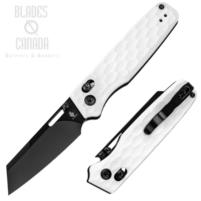 Kizer Task Clutch Lock Folding Knife, Nitro-V Black, G10 White, V3641A1