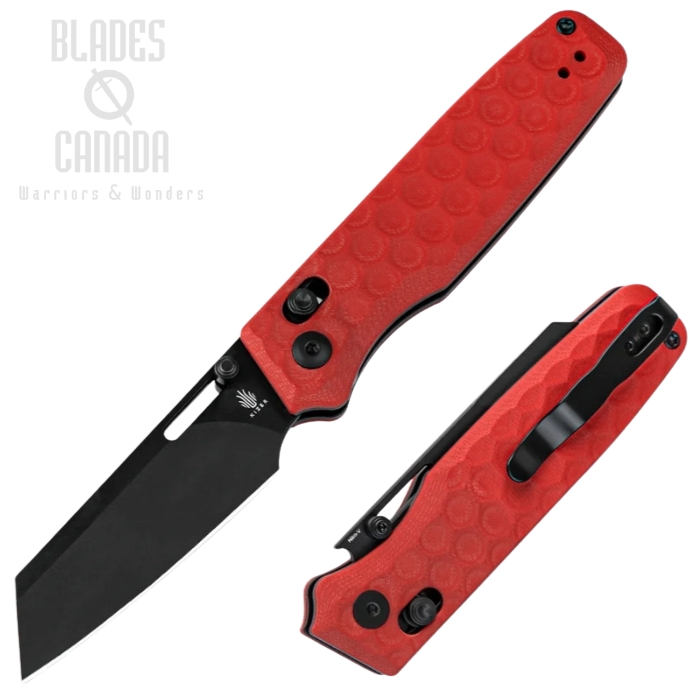 Kizer Task Clutch Lock Folding Knife, Nitro-V Black, G10 Red, V3641A2 Kizer Task Clutch Lock Folding Knife, Nitro-V Black, G10 Red, V3641A2