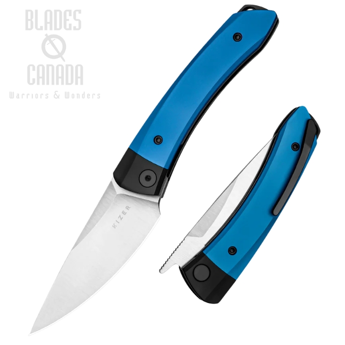 Kizer Mini Momo Folding Knife, 154CM Blade, Aluminum Blue/Black, V3663C1