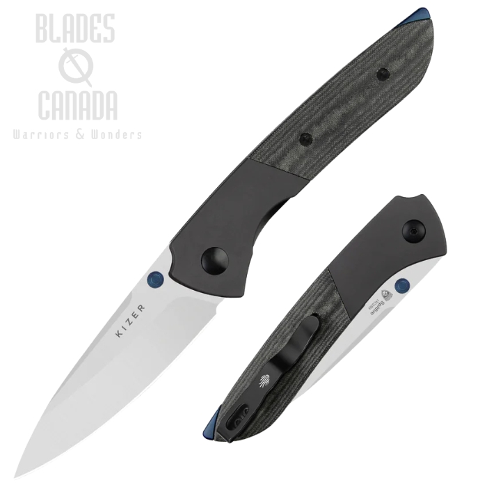 Kizer Spitfire Folding Knife, 14C28N Satin, Aluminum/Micarta, V3690A1