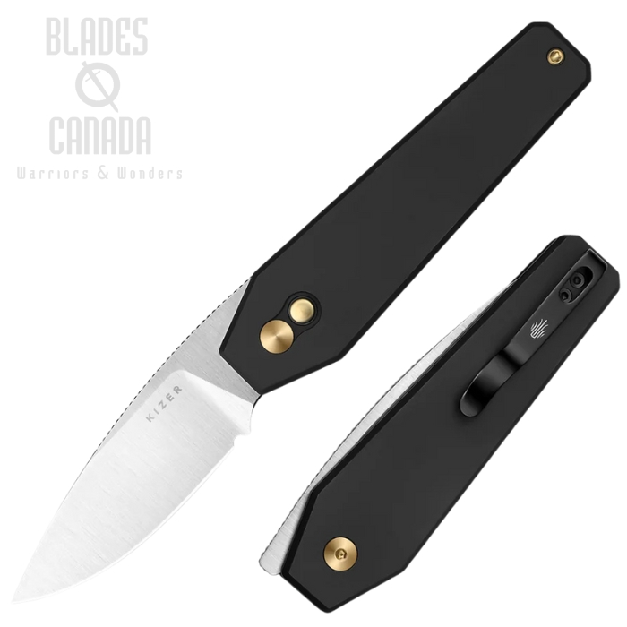 Kizer Tomb Button Lock Folding KNife, Nitro-V Blade, Aluminum Black, V3692A2