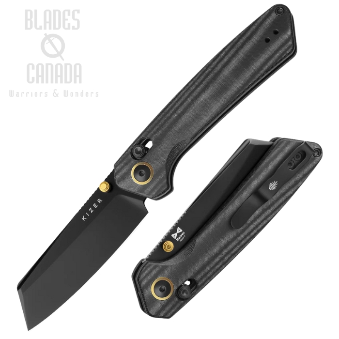 Kizer Madrac Clutch Lock Folding Knife, Nitro-V Black, Micarta Black, V3693A1