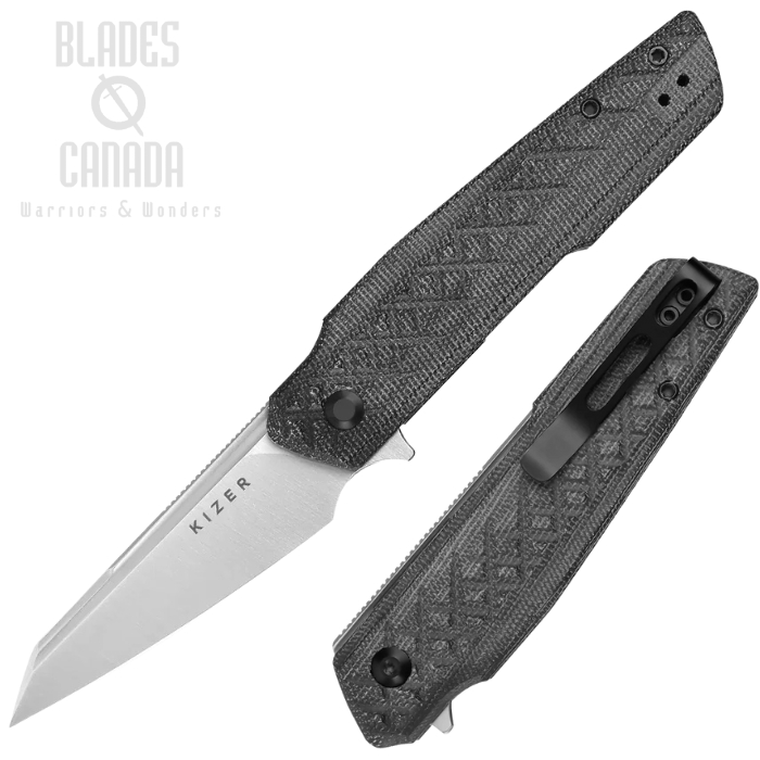 Kizer Skinner Flipper Folding Knife, Nitro-V SW, Micarta Black, V3725A2