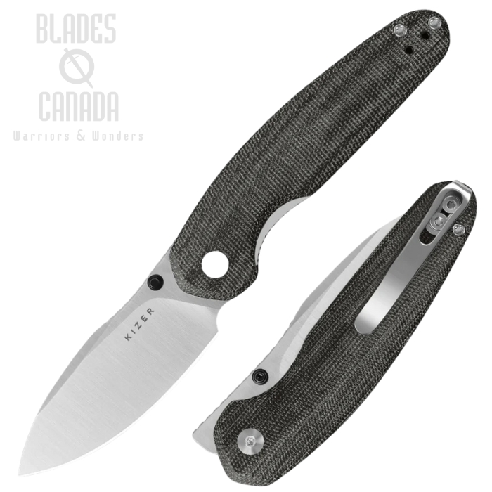 Kizer Meteora Folding Knife, Nitro-V Satin, Micarta Black, V3730A1