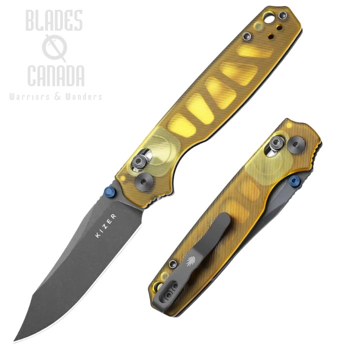 (image for) Kizer Pokiman Clutch Lock Folding Knife, AEB-L Gray SW, PEI Handle, V3789A3