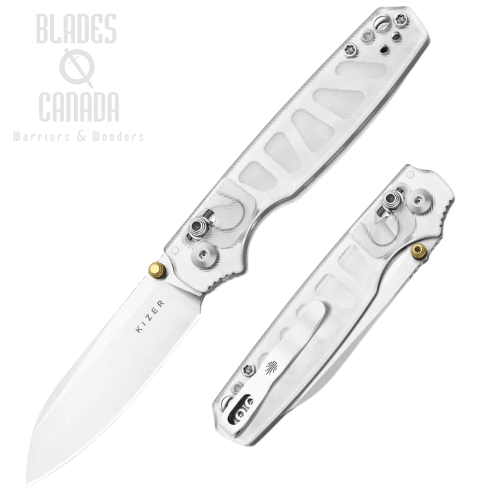 (image for) Kizer Pokiman CS Clutch Lock Folding Knife, AEB-L Satin, Acrylic Handle, V3789A5