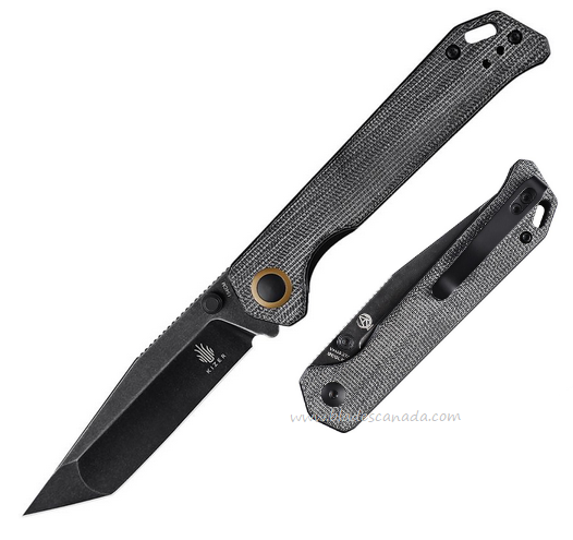 Kizer Begleiter Folding Knife, 154CM Black SW, Micarta Black, V44582TC1