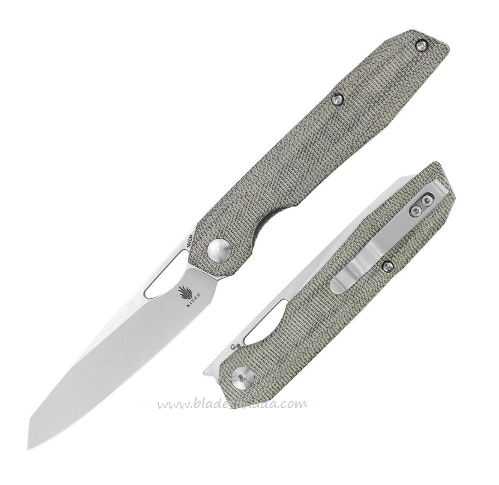 Kizer Genie Flipper Folding Knife, 154CM SW, Micarta Green, V4545C1