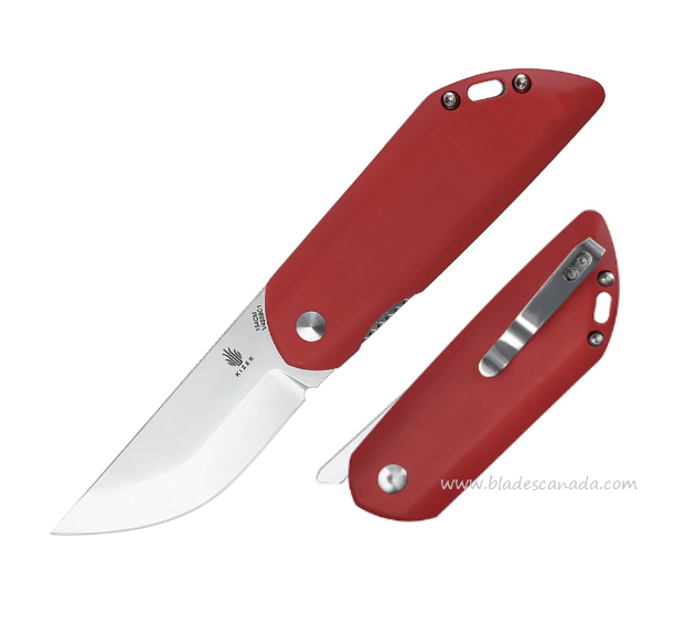 Kizer Comfort Folding Knife, 154CM Stonewash, G10 Red, V4559C1