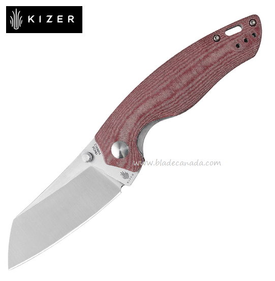 Kizer Towser K Folding Knife, 154CM Sheepsfoot, Micarta Red, V4593C2