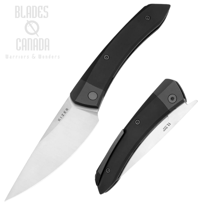 (image for) Kizer Momo Folding Knife, 154CM Satin, Aluminum Black, V4663C1