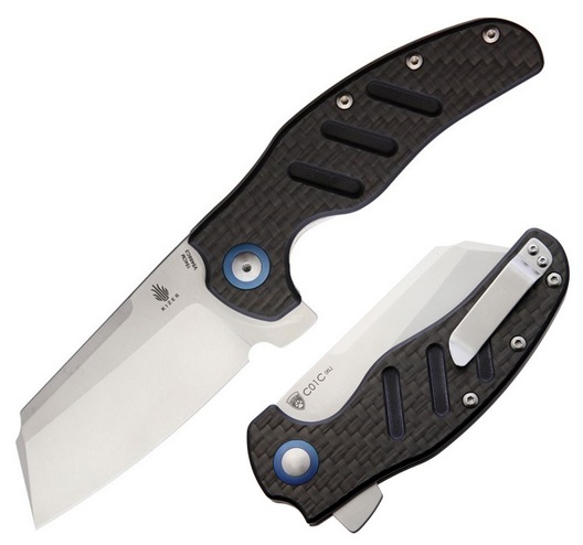 (image for) Kizer Vanguard Sheepdog C01C XL Flipper Folding Knife, 154CM, Carbon Fiber, V5488C3