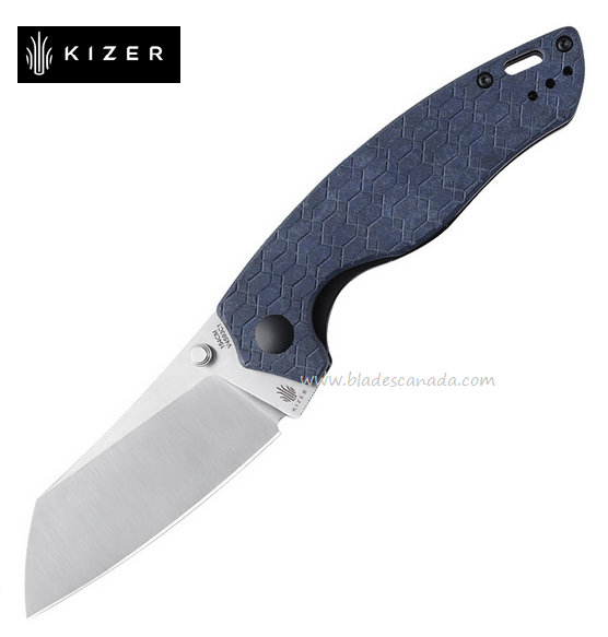 Kizer Towser K Folding Knife, 154CM Sheepsfoot, Richlite Blue, V4593C1