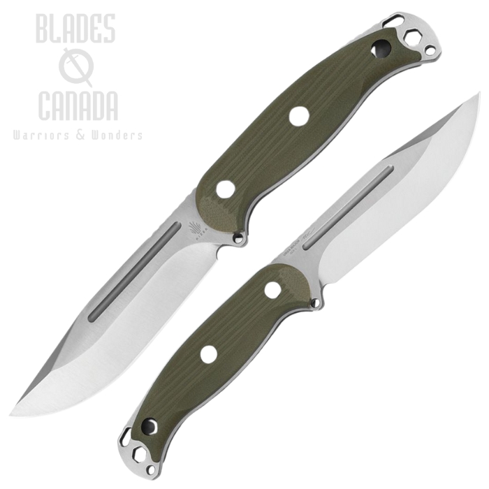 Kizer Ursa Major Fixed Blade Knife, AEB-L Satin, G10 OD Green Textured, Kydex Sheath, KI1082A2