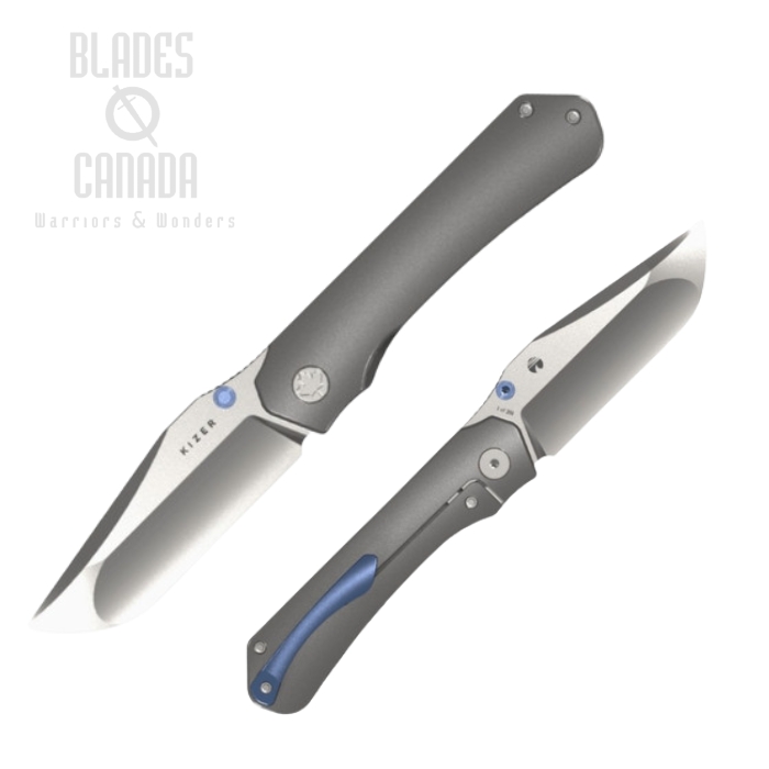 Kizer Saturna Front Flipper Frame Lock Knife, S45VN Satin, Titanium Handle, 25135-99/A